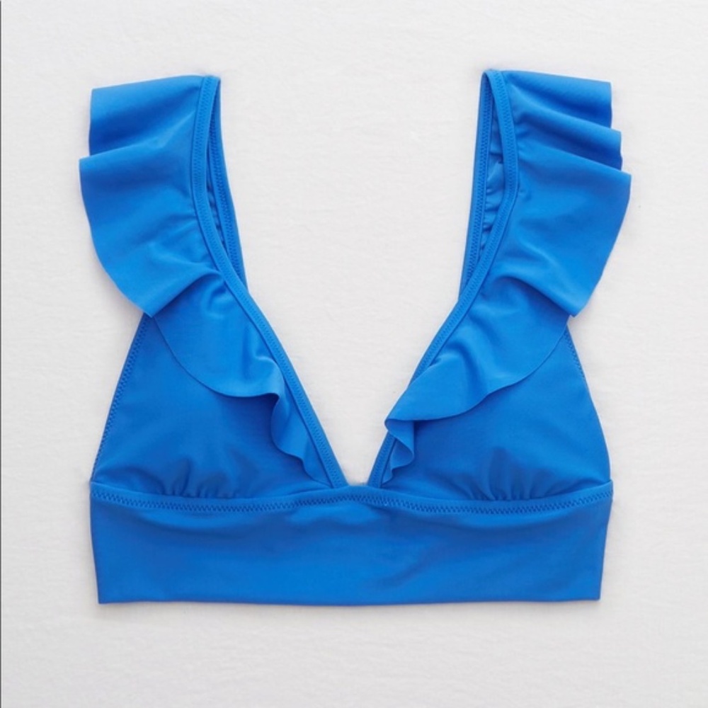 Aerie Ruffle Longline Bikini Top